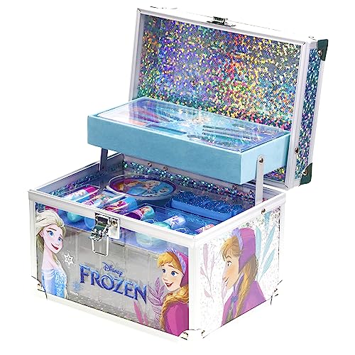 Disney Frozen Train Case Girls Beauty Set, Kids Makeup Kit for Girls, Real Washable Toy Makeup Set, Frozen Gift, Play Makeup, Pretend Play, Party Favor, Birthday, Toys Ages 3 4 5 6 7 8 9 10 11 12 - Morena Vogue