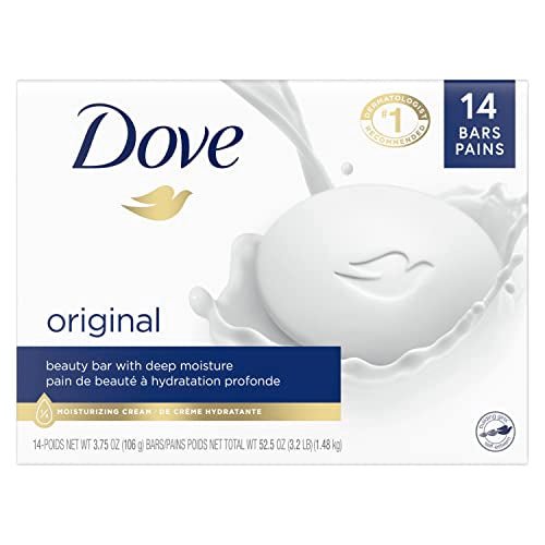 Dove Beauty Bar Cleanser for Gentle Soft Skin Care Original Made With 1/4 Moisturizing Cream 3.75 oz, 14 Bars - Morena Vogue