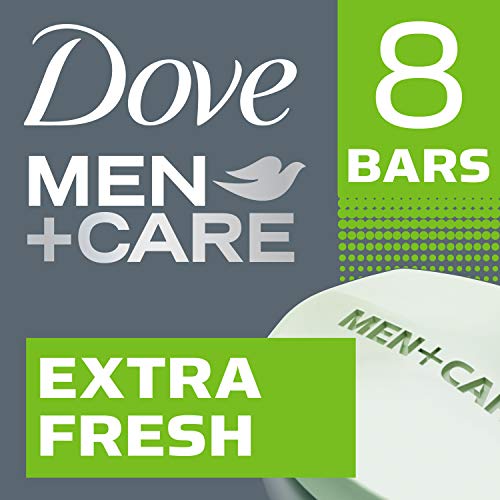 DOVE MEN + CARE 3 in 1 Bar Cleanser for Body, Face, and Shaving Extra Fresh Body and Facial Cleanser More Moisturizing Than Bar Soap to Clean and Hydrate Skin 3.75 Ounce (Pack of 8) - Morena Vogue