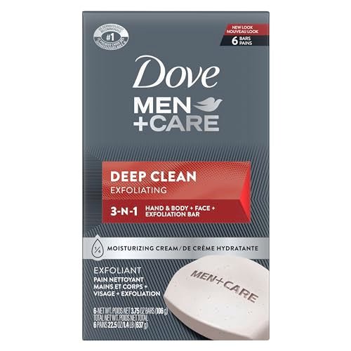 Dove Men+Care Body Soap and Face Bar More Moisturizing Than Bar Soap Deep Clean Effectively Washes Away Bacteria, Nourishes Your Skin 3.75 Ounce (Pack of 6) - Morena Vogue