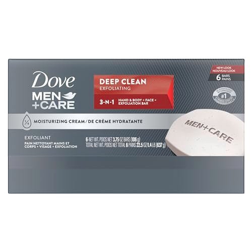 Dove Men+Care Body Soap and Face Bar More Moisturizing Than Bar Soap Deep Clean Effectively Washes Away Bacteria, Nourishes Your Skin 3.75 Ounce (Pack of 6) - Morena Vogue