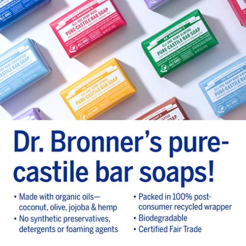 Dr. Bronner's - Pure-Castile Bar Soap (Tea Tree, 5 ounce) - Made with Organic Oils, For Face, Body, Hair and Dandruff, Gentle on Acne-Prone Skin, Biodegradable, Vegan, Non-GMO - Morena Vogue