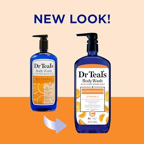 Dr Teal's Body Wash with Pure Epsom Salt, Glow & Radiance with Vitamin C & Citrus Essential Oils, 24oz (Pack of 2) (Packaging May Vary) - Morena Vogue