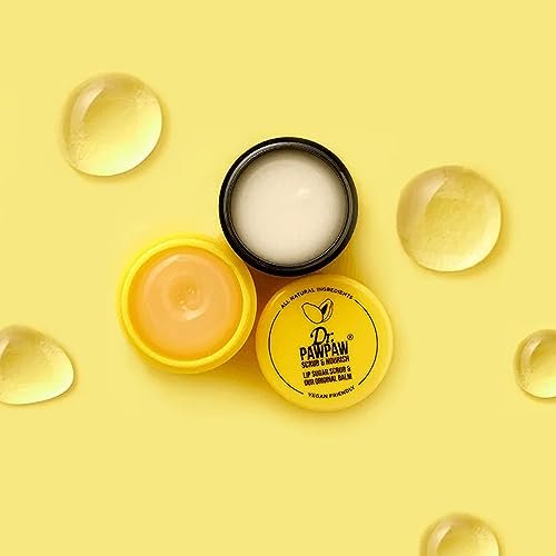 Dr.PAWPAW Scrub & Nourish Lip Scrub and Balm Duo with Papaya, Aloe Vera and Olive Oil, 100% Natural Two Step Treatment (50 ml) - Morena Vogue