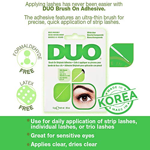 DUO Brush-On Lash Adhesive with Vitamins A, C & E, Clear, 0.18 oz, 1-Pack - Morena Vogue