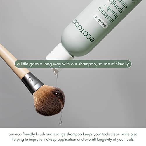 EcoTools Makeup Brush and Sponge Shampoo, Removes Makeup, Dirt, & Impurities From Brushes & Makeup Blender Sponges, Fragrance-Free Brush Cleanser, Vegan, & Cruelty-Free, 6 fl.oz./ 177 ml, 1 Count - Morena Vogue