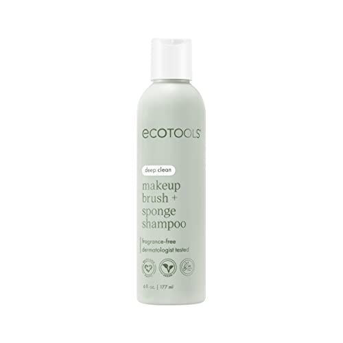 EcoTools Makeup Brush and Sponge Shampoo, Removes Makeup, Dirt, & Impurities From Brushes & Makeup Blender Sponges, Fragrance-Free Brush Cleanser, Vegan, & Cruelty-Free, 6 fl.oz./ 177 ml, 1 Count - Morena Vogue