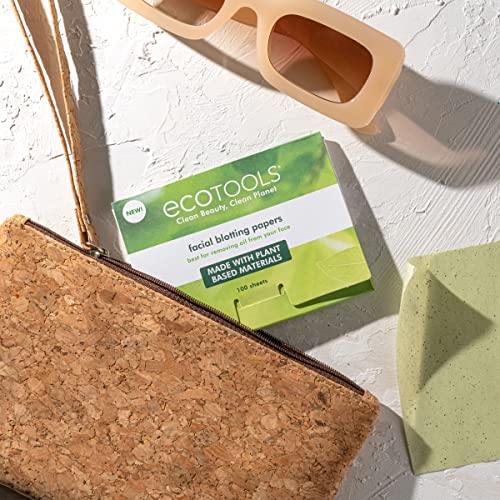 EcoTools Natural Oil Absorbing Facial Blotting Papers, Plant-Based Materials, Makeup Friendly, Removes Excess Oil, Travel Sized, Easy To Use, Perfect For Oily & Shiny Skin, 200 Sheet Count - Morena Vogue