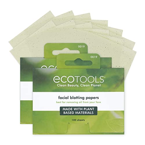 EcoTools Natural Oil Absorbing Facial Blotting Papers, Plant-Based Materials, Makeup Friendly, Removes Excess Oil, Travel Sized, Easy To Use, Perfect For Oily & Shiny Skin, 200 Sheet Count - Morena Vogue