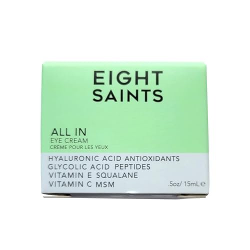 Eight Saints Skin Care All In Eye Cream, Natural and Organic Anti Aging Under Eye Cream to Reduce Puffiness, Wrinkles, and Under Eye Bags, Dark Circles Under Eye Treatment, 0.5 Ounces - Morena Vogue