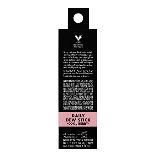 e.l.f. Cosmetics Daily Dew Stick, Cooling Highlighter Stick For Giving Skin A Radiant & Refreshed Glow, Cool Berry - Morena Vogue