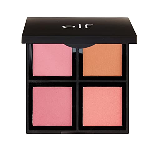 e.l.f. Cosmetics Powder Blush Palette, Four Blush Shades for Beautiful, Long-Lasting Pigment, Light - Morena Vogue