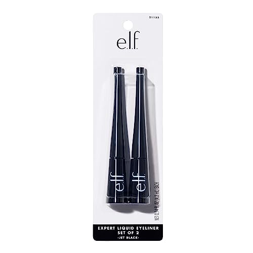 e.l.f. Expert Liquid Liner (Pack of 2), High-Pigmented, Extra-Fine Liquid Eyeliner For Precise Definition, Long-Lasting, Vegan & Cruelty-Free, Jet Black - Morena Vogue