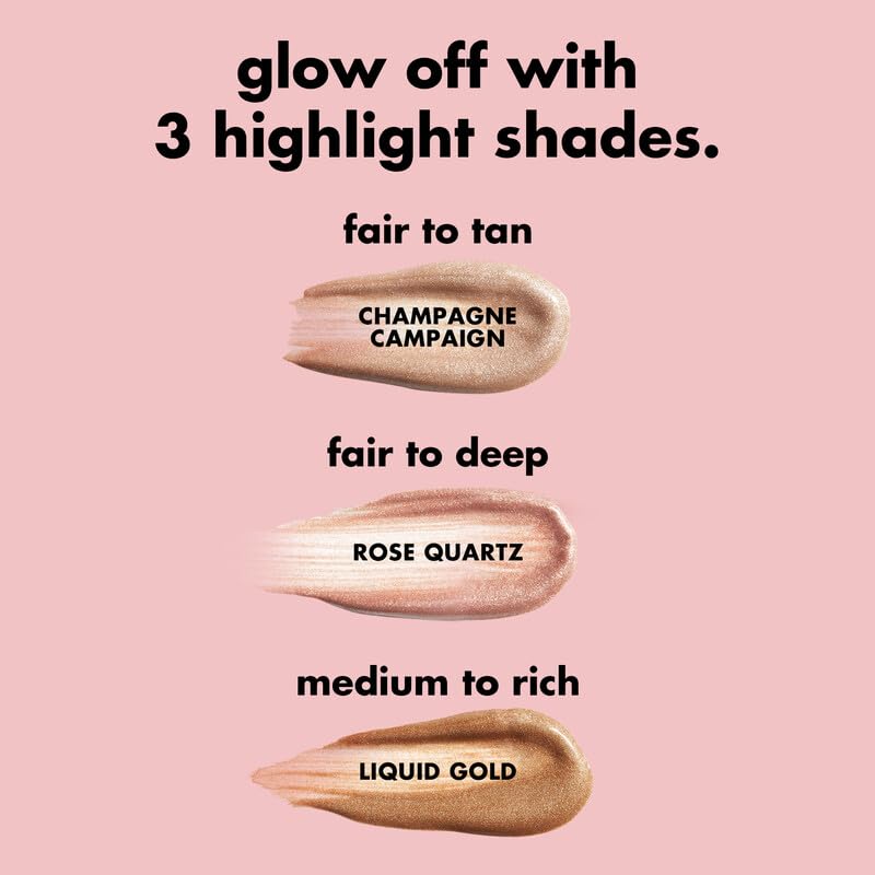 e.l.f. Halo Glow Highlight Beauty Wand, Liquid Highlighter Wand For Luminous, Glowing Skin, Buildable Formula, Vegan & Cruelty-free,Champagne Campaign - Morena Vogue