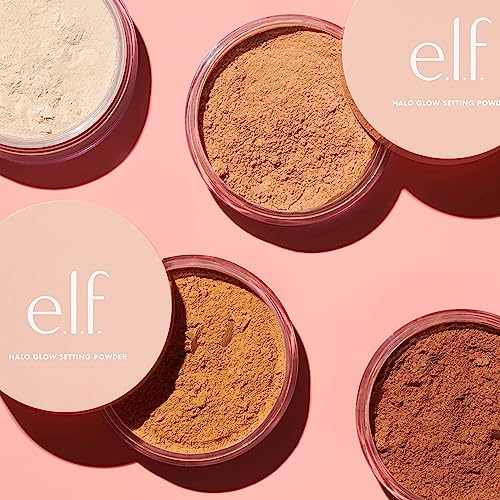 e.l.f., Halo Glow Setting Powder, Silky, Weightless, Blurring, Smooths, Minimizes Pores and Fine Lines, Creates Soft Focus Effect, Light, Semi-Matte Finish, 0.24 Oz - Morena Vogue