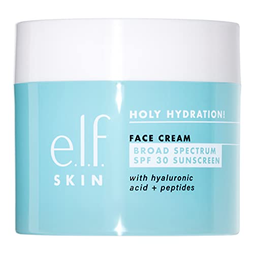 e.l.f. Holy Hydration! Face Cream, Broad Spectrum SPF 30 Sunscreen, Moisturizes & Softens Skin, Quick-Absorbing & Ultra-Hydrating, 1.8 Oz - Morena Vogue