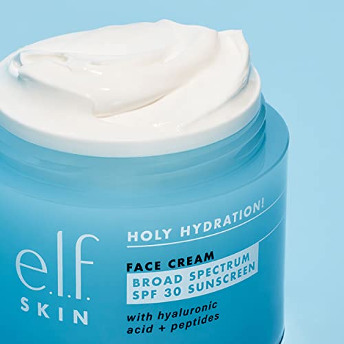 e.l.f. Holy Hydration! Face Cream, Broad Spectrum SPF 30 Sunscreen, Moisturizes & Softens Skin, Quick-Absorbing & Ultra-Hydrating, 1.8 Oz - Morena Vogue