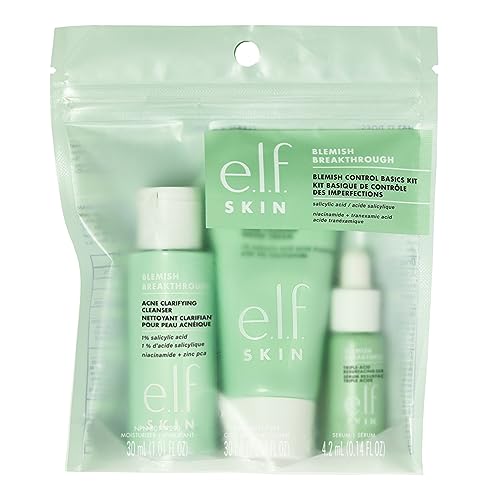 e.l.f. SKIN Blemish Breakthrough Blemish Control Basics Kit, Travel-Size Acne Skincare Routine, Cleanser, Serum & Moisturizer, Vegan & Cruelty-Free - Morena Vogue