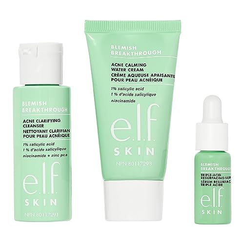 e.l.f. SKIN Blemish Breakthrough Blemish Control Basics Kit, Travel-Size Acne Skincare Routine, Cleanser, Serum & Moisturizer, Vegan & Cruelty-Free - Morena Vogue