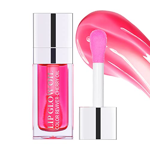 Eliversion Hydrating Lip Glow Oil, Moisturizing Lip Oil Gloss, Transparent Tinted Lip Balm, Transparent Toot Lip Oil, Plumping Lip Gloss, Long Lasting Nourishing Non-sticky (Raspberry) - Morena Vogue