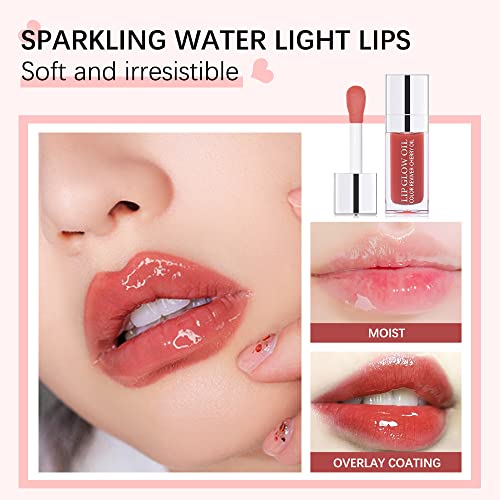 Eliversion Hydrating Lip Glow Oil, Moisturizing Lip Oil Gloss, Transparent Tinted Lip Balm, Transparent Toot Lip Oil, Plumping Lip Gloss, Long Lasting Nourishing Non-sticky (Raspberry) - Morena Vogue