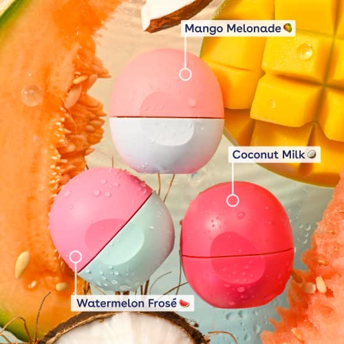 eos Juicy Vibes Lip Balm Variety Pack- Watermelon Frosé, Mango Melonade & Coconut Milk, All-Day Moisture Lip Care Products, 0.25 oz, 3-Pack - Morena Vogue