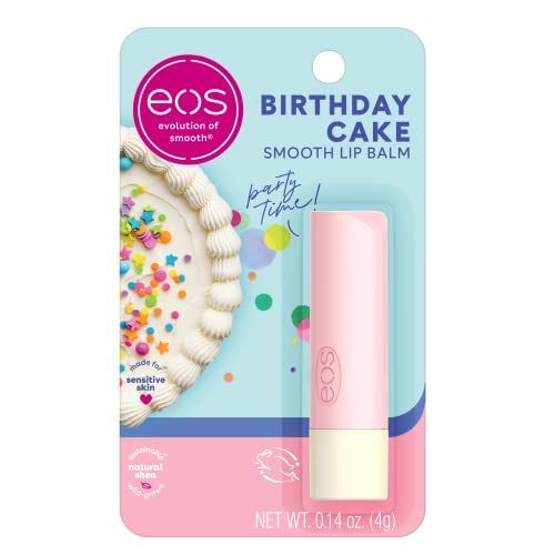 eos Natural Shea Lip Balm- Birthday Cake, All-Day Moisture Lip Care Products, 0.14 oz - Morena Vogue