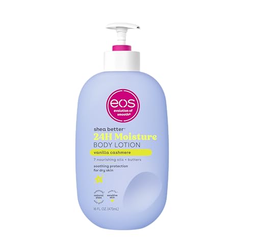 eos Shea Better Body Lotion- Vanilla Cashmere, 24-Hour Moisture Skin Care, Lightweight & Non-Greasy, Made with Natural Shea, Vegan, 16 fl oz - Morena Vogue