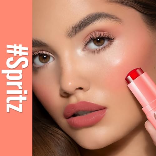 Erinde Cooling Water Jelly Tint, Jelly Blush Stick, Sheer Lip & Cheek Stain, Buildable Watercolor Finish, Multi-Use Matte Blush Lip Tinted Makeup, Waterproof Long Lasting Lip Gloss, Coral - Morena Vogue