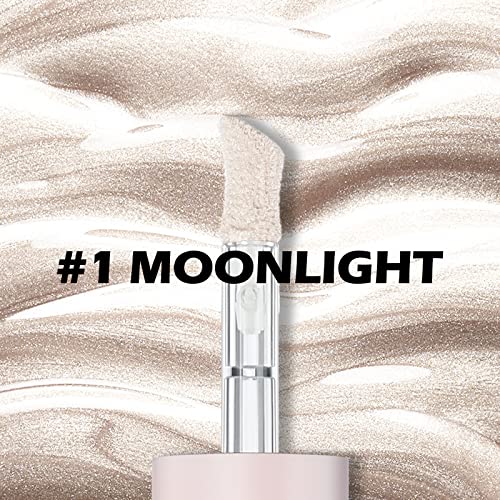 Erinde Liquid Highlighter Makeup, Face Highlighter Bronzer Makeup Stick, Natural Glossy Finish, Lightweight Blendable Silky Smooth Cream Face Illuminator Makeup, Cruelty-free, 01# MOONLIGHT - Morena Vogue