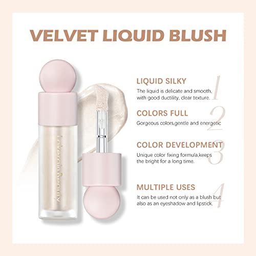 Erinde Liquid Highlighter Makeup, Face Highlighter Bronzer Makeup Stick, Natural Glossy Finish, Lightweight Blendable Silky Smooth Cream Face Illuminator Makeup, Cruelty-free, 01# MOONLIGHT - Morena Vogue