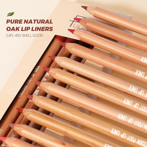 Espoce Lip Liner Set, 12Pcs Oak Brown Pink Red Series Lip Liner, Smooth and High Pigmented Lip Makeup Pencil - Morena Vogue