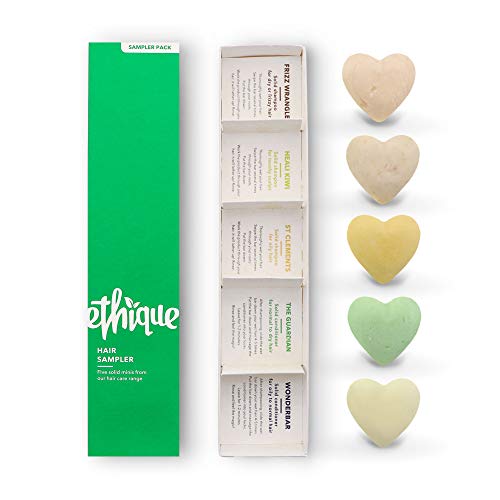 Ethique Hair Sampler - Shampoo & Conditioner - Plastic-Free, Vegan, Cruelty-Free, Eco-Friendly, 5 Travel Bars (Pack of 1) - Morena Vogue