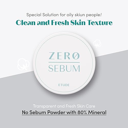 ETUDE Zero Sebum Drying Powder 4g New (23AD) | Korean Lightweight Oil Control No Sebum Loose Face Translucent Powder with 80% Mineral | Long Lasting for Setting | K-beauty - Morena Vogue