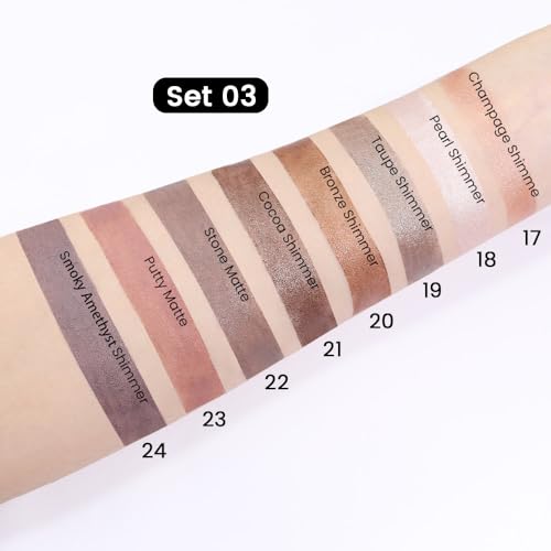 evpct 8Pcs Cream Eye Shadow Sticks Set for Eyes Waterproof Matte, Champagne Pearl Taupe Bronze Cocoa Stone Putty Smoky Amethyst Shimmer Matte Eye shadow Stick Pencil Pen Bulk Palette Makeup 03 - Morena Vogue