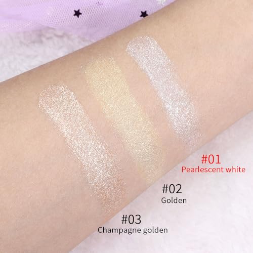 evpct Pearl White Silver Face Highlighter Makeup Shimmer Glitter Diamond Sparkly Highlighters Makeup Palette Powder for Face Body Cheek Skin iluminadores iluminador de jos maquillaje luminizers 01 - Morena Vogue