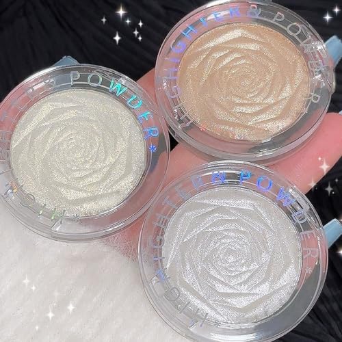 evpct Pearl White Silver Face Highlighter Makeup Shimmer Glitter Diamond Sparkly Highlighters Makeup Palette Powder for Face Body Cheek Skin iluminadores iluminador de jos maquillaje luminizers 01 - Morena Vogue