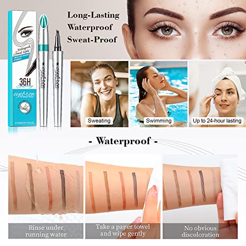 Eyebrow Pencil Eyebrow Microblading Pen - Eyebrow Pen Micro 4 Point Brow Pen Lift & Snatch Eyebrow Eye Makeup Long-Lasting Waterproof & Smudge-proof Natural Eyebrow Hair (Dark Brown) - Morena Vogue