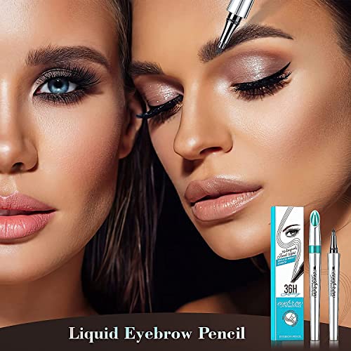 Eyebrow Pencil Eyebrow Microblading Pen - Eyebrow Pen Micro 4 Point Brow Pen Lift & Snatch Eyebrow Eye Makeup Long-Lasting Waterproof & Smudge-proof Natural Eyebrow Hair (Dark Brown) - Morena Vogue