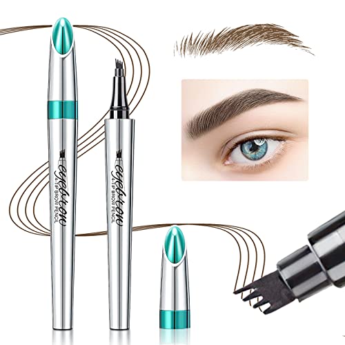 Eyebrow Pencil Eyebrow Microblading Pen - Eyebrow Pen Micro 4 Point Brow Pen Lift & Snatch Eyebrow Eye Makeup Long-Lasting Waterproof & Smudge-proof Natural Eyebrow Hair (Dark Brown) - Morena Vogue