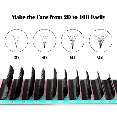 Eyelash Extension Supplies D Curl 0.07 Rapid Volume Lash Extensions Easy Fan 3D 4D 5D 6D 7D 10D Automatic Blooming Flower Lashes Self Fanning Russian Individual （D-0.07,8-15mm） - Morena Vogue