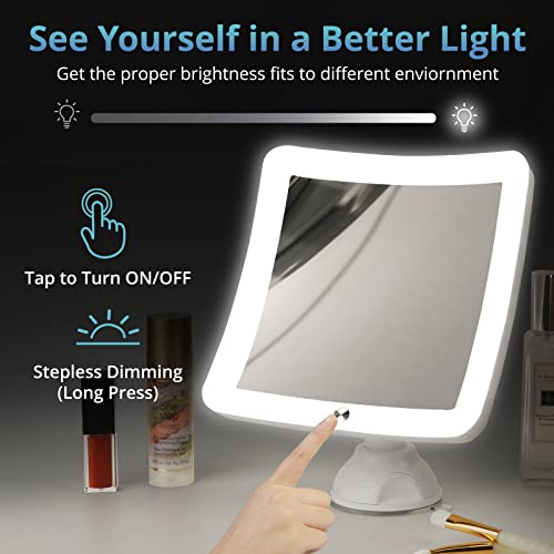 Fabuday 20X Magnifying Mirror with LED Light, 7 Inch Upgraded Lighted Makeup Mirror with Magnification, Portable Magnified Travel Mirror for Bathroom, Square - Morena Vogue