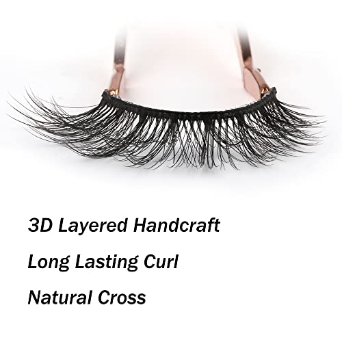 False Eyelashes 14mm Faux 3D Mink Lashes Natural Look Fluffy Cat Eye Wispy Lashes Pack by Kiromiro, 14 Pairs - Morena Vogue