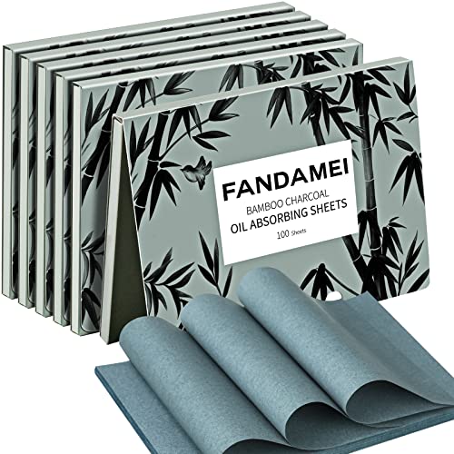 FANDAMEI 600 Counts Oil Blotting Sheets For Face, Oil Blotting Papers For Face, Blotting Paper for Oily Skin, Oil Control Film, Oil Absorbing Sheets For Face, Oil Absorbing Tissues, Bamboo Charcoal - Morena Vogue
