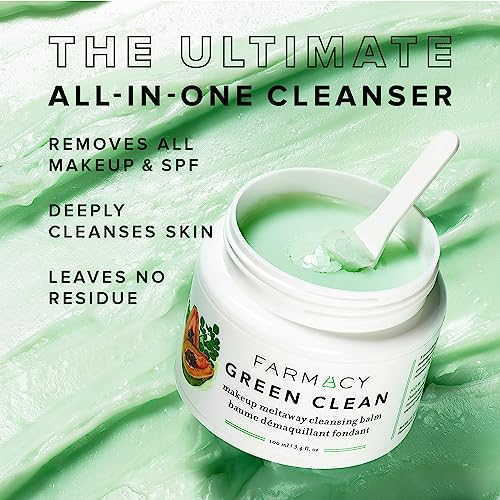 Farmacy Natural Cleansing Balm - Green Clean Makeup Remover Balm - Effortlessly Removes Makeup & SPF - Travel Size 1.7oz Makeup Cleansing Balm - Morena Vogue