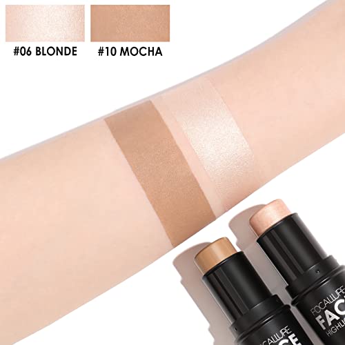 FOCALLURE 2 Pcs Mineral Cream Contour Stick,Moisturize Highlighter and Bronzer Pen,Non Stick Face Brightens & Shades Pencil,Long Lasting & Smooth Gliding Face Illuminator Makeup,Light-medium - Morena Vogue