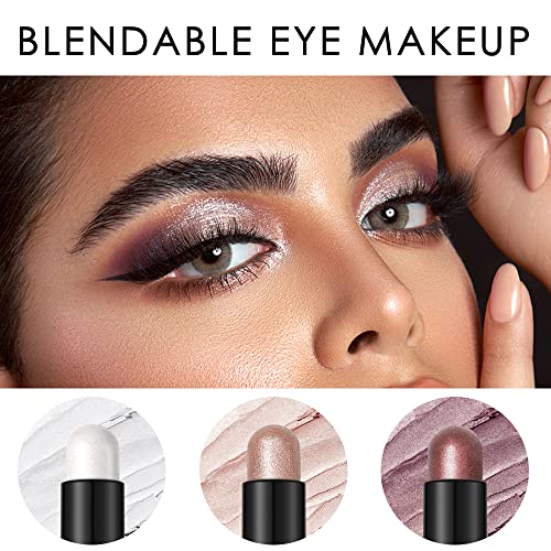 FOCALLURE 3 Pcs 2 in 1 Eyeshadow and Eyeliner Pen, Shimmer Eye Shadow Pencil, High Pigmented Eyeshadow, Highlighter Eye Liner, Multi-Dimensional eyes Look, FA38-11116-123 - Morena Vogue