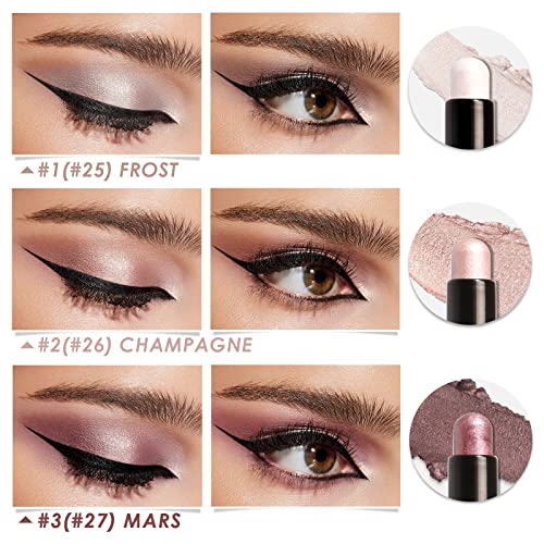 FOCALLURE 3 Pcs 2 in 1 Eyeshadow and Eyeliner Pen, Shimmer Eye Shadow Pencil, High Pigmented Eyeshadow, Highlighter Eye Liner, Multi-Dimensional eyes Look, FA38-11116-123 - Morena Vogue