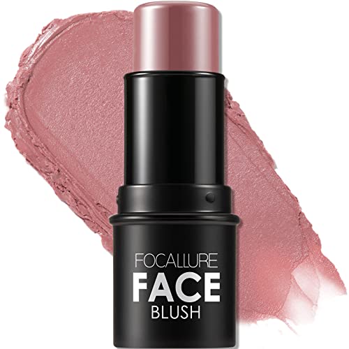 FOCALLURE Cream Blush Makeup,Buildable Blush Stick for Cheeks,Matte and Dewy Finish,Long Wearing,Easy Application,Lightweight Multi Stick,ROSE FLUSH - Morena Vogue