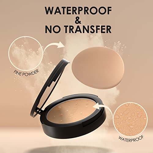 FOCALLURE Flawless Pressed Powder, Control Shine & Smooth Complexion, Pressed Setting Powder Foundation Makeup, Portable Face Powder Compact, Long-Lasting Matte Finish, Natural - Morena Vogue